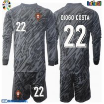 Camisa de Futebol Portugal Diogo Costa #22 Goleiro Equipamento Secundário Infantil Europeu 2024 Manga Comprida (+ Calças curtas)